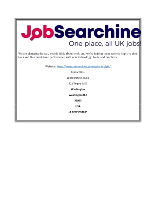 Jobs in Blyth | Jobsearchine.co.uk
