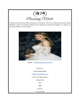 Brisbane Bridal Stores | BoomingModa.com.au