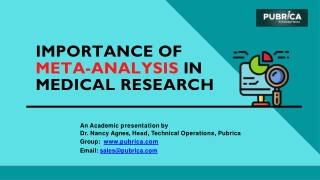 Importance of meta-analysis in medical research – Pubrica