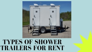 Types of Shower Trailers for Rent