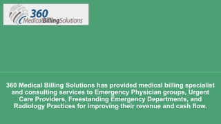 California  Emergency Physicians Billing Services - 360 Medical Billing Solutions