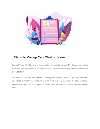 6 Steps To Manage Your Weekly Review