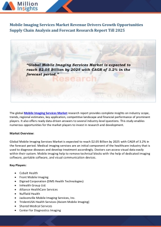 Mobile Imaging Services Market