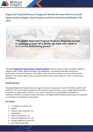 Neglected Tropical Diseases Diagnosis Market