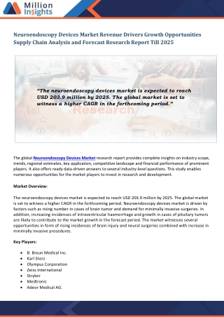 Neuroendoscopy Devices Market