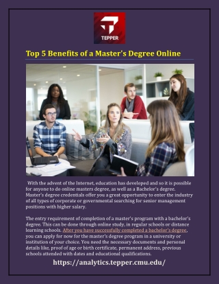Top 5 Benefits of a Master's Degree Online
