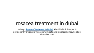 rosacea treatment in dubai