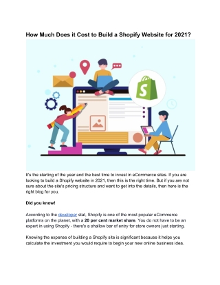 How Much Does it Cost to Build a Shopify Website for 2021?