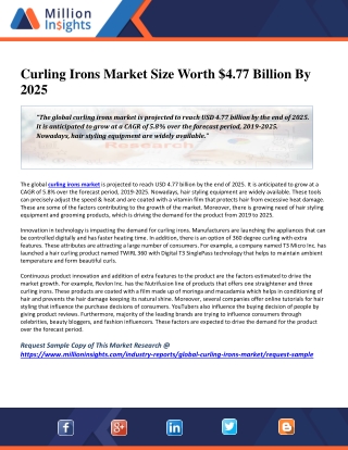 Curling Irons Market Size Worth $4.77 Billion By 2025