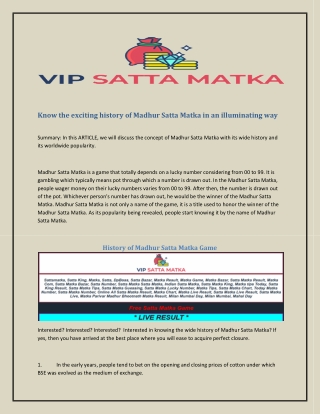 welcome to satta matka gambling