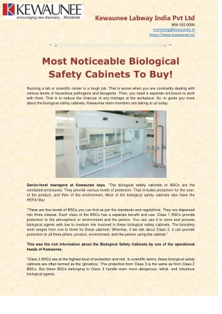 Biological Safety Cabinet