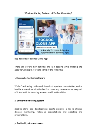 What are the Key Features of ZocDoc Clone App?