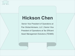 Hickson Chen - A Highly Competent Professional