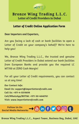 Infographics: Letter of Credit Application Online