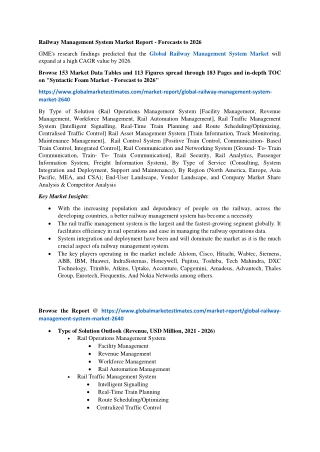 Global Railway Management System Market Research Report