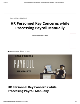 HR Personnel Key Concerns while Processing Payroll Manually - Auto Count Sdn Bhd