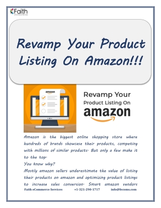 Revamp Your Product Listing On Amazon!!!