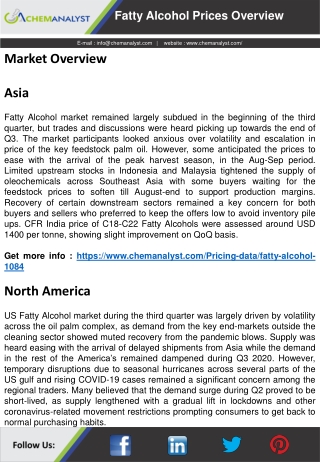 Fatty Alcohol Prices, News, Database, Trend | ChemAnalyst