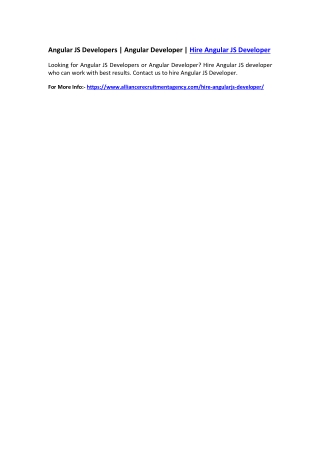 Angular JS Developers | Angular Developer | Hire Angular JS Developer