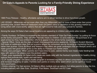 Ori’Zaba’s Appeals to Parents Looking for a Family-Friendly Dining Experience