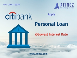 Apply Citibank Personal Loan @ Lowest Interest Rate