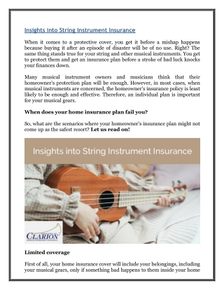 Insights into String Instrument Insurance