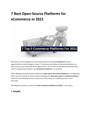 7 Best Open-Source Platforms for eCommerce in 2021