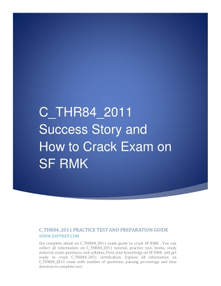 C_THR84_2011 Success Story and How to Crack Exam on SF RMK