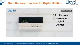 QA is the way to success for Digital Utilities