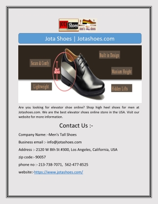 Jota Shoes | Jotashoes.com