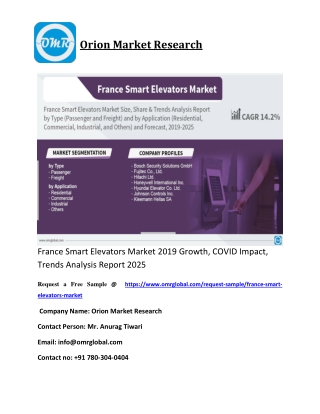 France Smart Elevators Market 2019 Growth, COVID Impact, Trends Analysis Report 2025