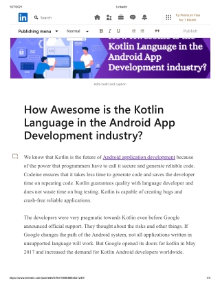 How Awesome is the Kotlin Language in the Android App Development industry?