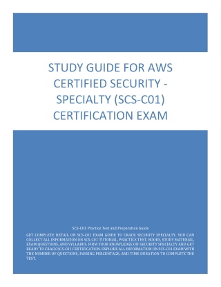 Study Guide for AWS Certified Security - Specialty (SCS-C01) Certification Exam