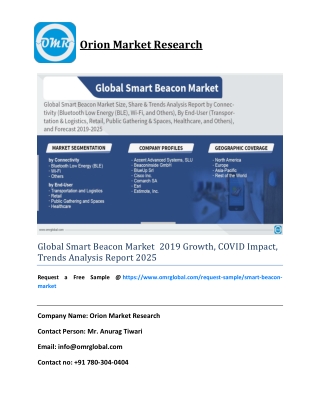 Global Smart Beacon Market  2019 Growth, COVID Impact, Trends Analysis Report 2025