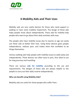 6 Mobility Aids and Their Uses