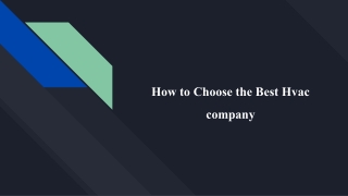 How to choose a good hvac company