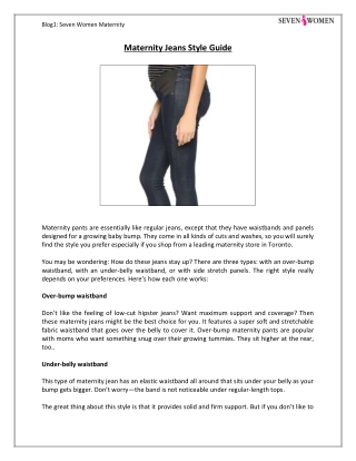 Maternity Jeans Style Guide