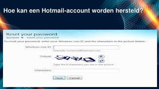 Hoe kan een Hotmail-account worden hersteld?