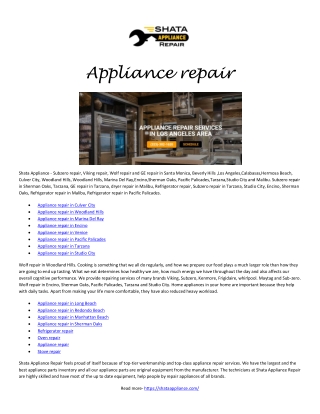 Appliance repair