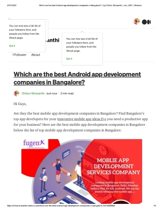 what are the best Android app development companies in Bangalore?