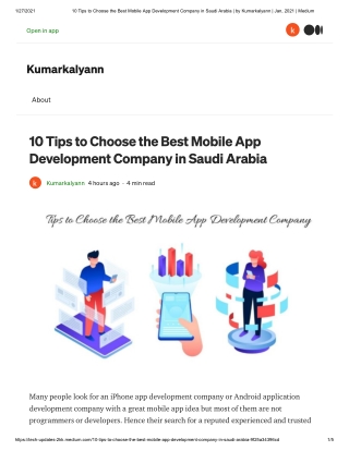 10 Tips to Choose the Best Mobile App Development Company in Saudi Arabia