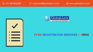 FCRA Registration Services for NGOs and Trusts