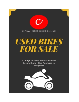 7 Things to Know about an Online Second hand  Bike Purchase in Bangalore