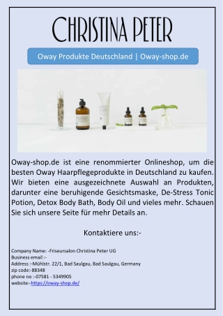 Oway Produkte Deutschland | Oway-shop.de