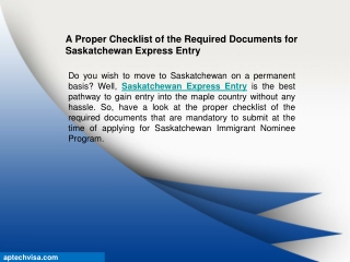 A Proper Checklist of the Required Documents for Saskatchewan Express Entry