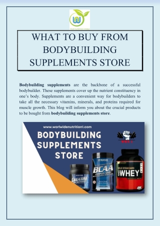 WHAT TO BUY FROM BODYBUILDING SUPPLEMENTS STORE
