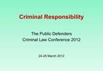 Criminal Responsibility