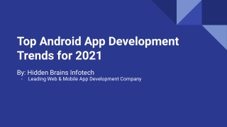 Top Android Application Development Trends