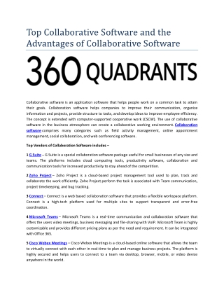 Top Collaborative Software and the Advantages of Collaborative Software