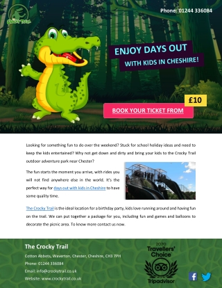 ENJOY DAYS OUT WITH KIDS IN CHESHIRE!